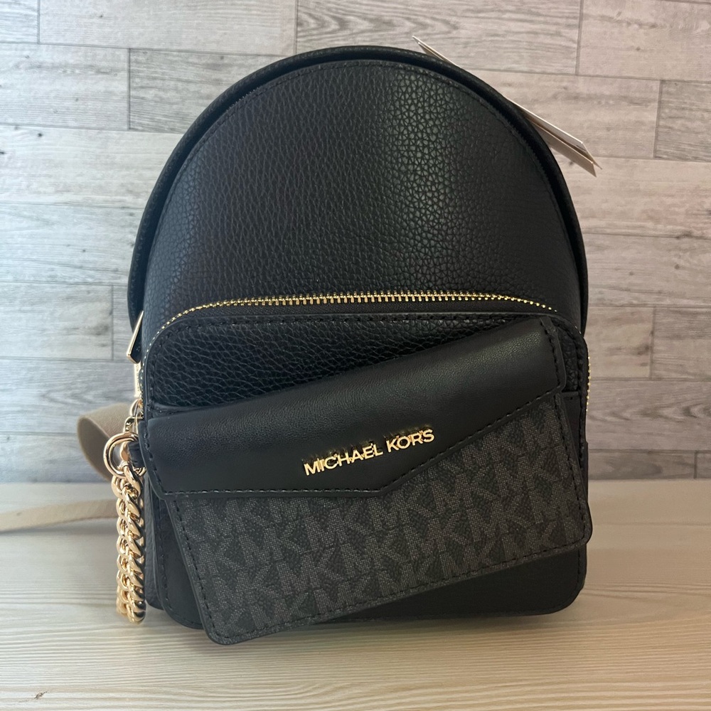 Michael Kors Black Mini Backpack with Gold Hardware - Picture 1 of 9